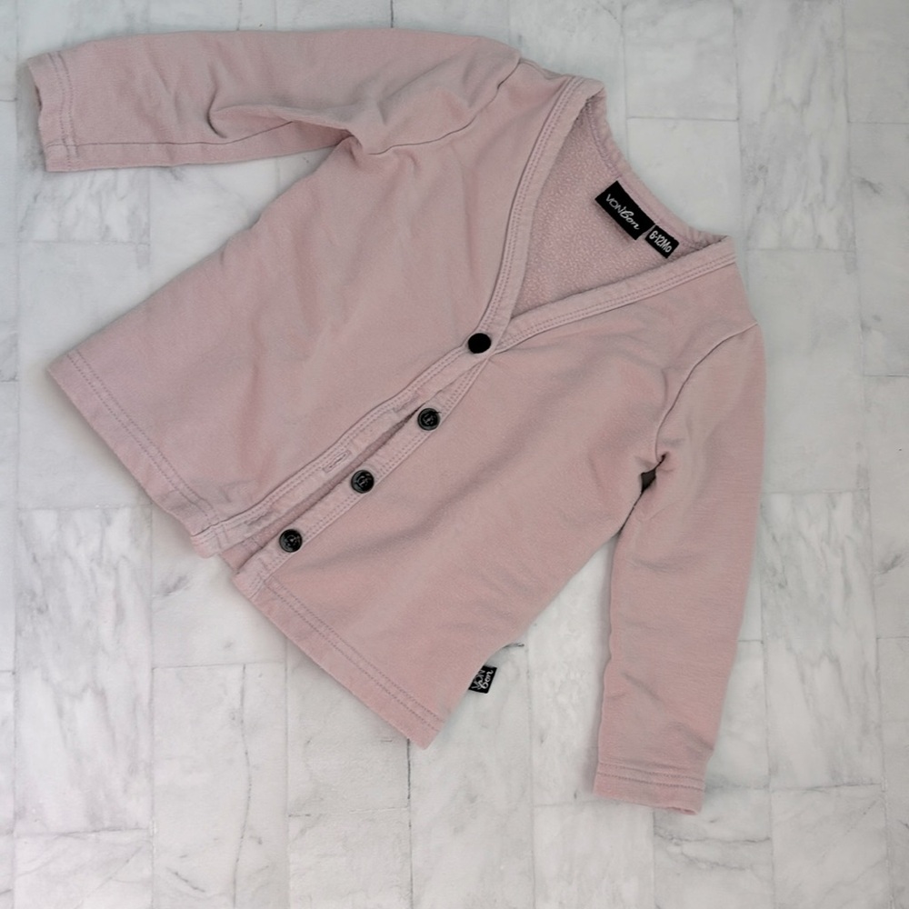 Vonbon Lavender Fleece-Lined Cardigan
